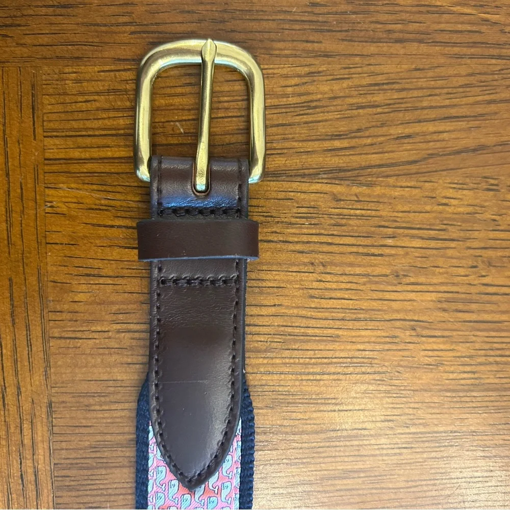 Vineyard Vines Dark Blue Belt with Brown Accent